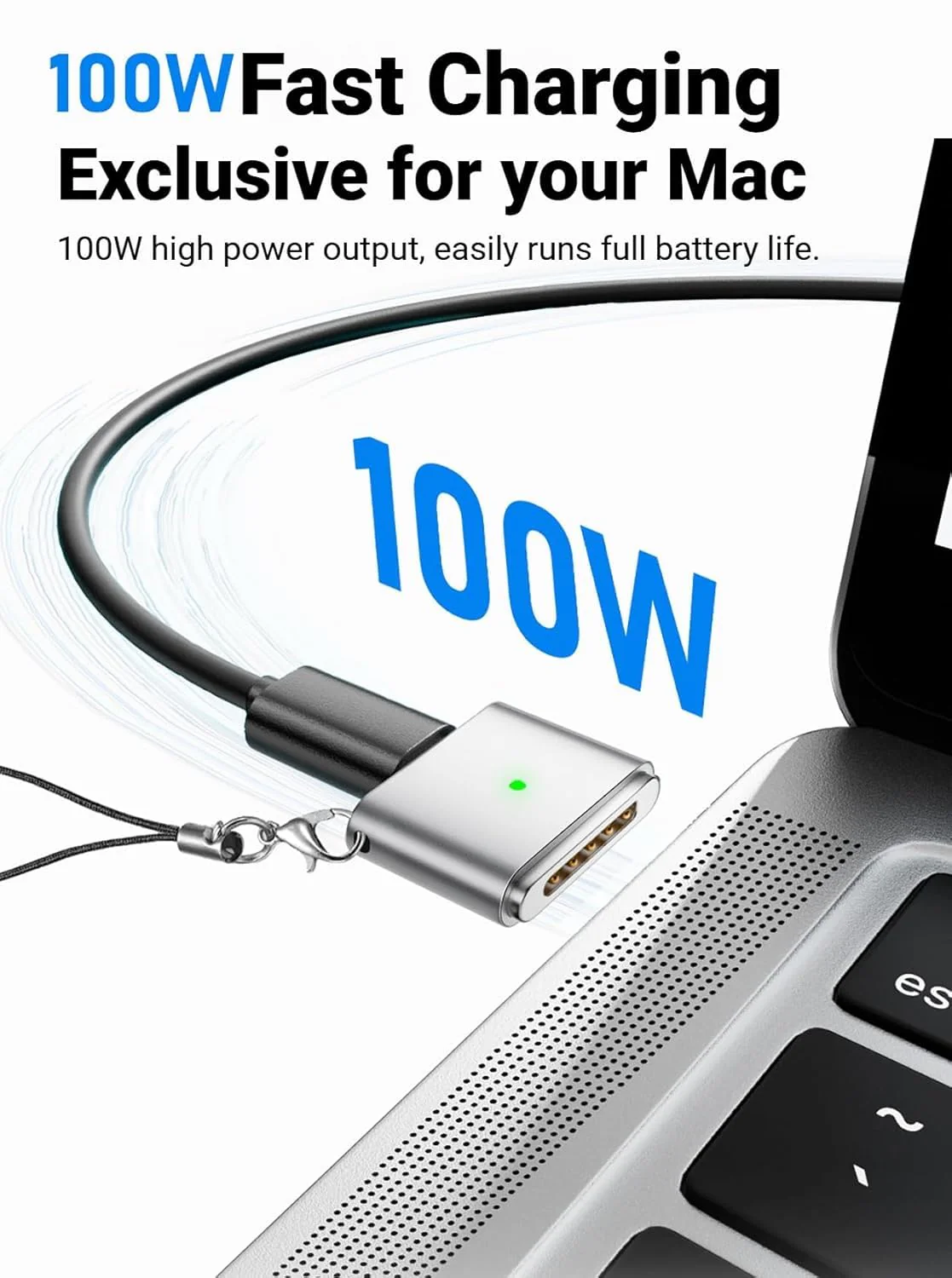 140W USB C to Magsafe 3 PD Adapter, USB C to Magnetic 3 Charging Converter with LED Indicator Light for MacBook Pro 2025/2024/2023/2021 (M1/M2/M3/M4, 14/16"), MacBook Air (M2/M3) - Image 3