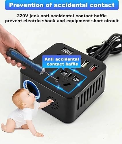 200W Car Power Inverter 12V DC to 220V AC Converter with 2 AC Universal Outlets, 30W PD USB-C, Dual USB QC 3.0 (18W+15W), Fast Car Charger for Laptop, Mobile & Electronic Devices - Image 7
