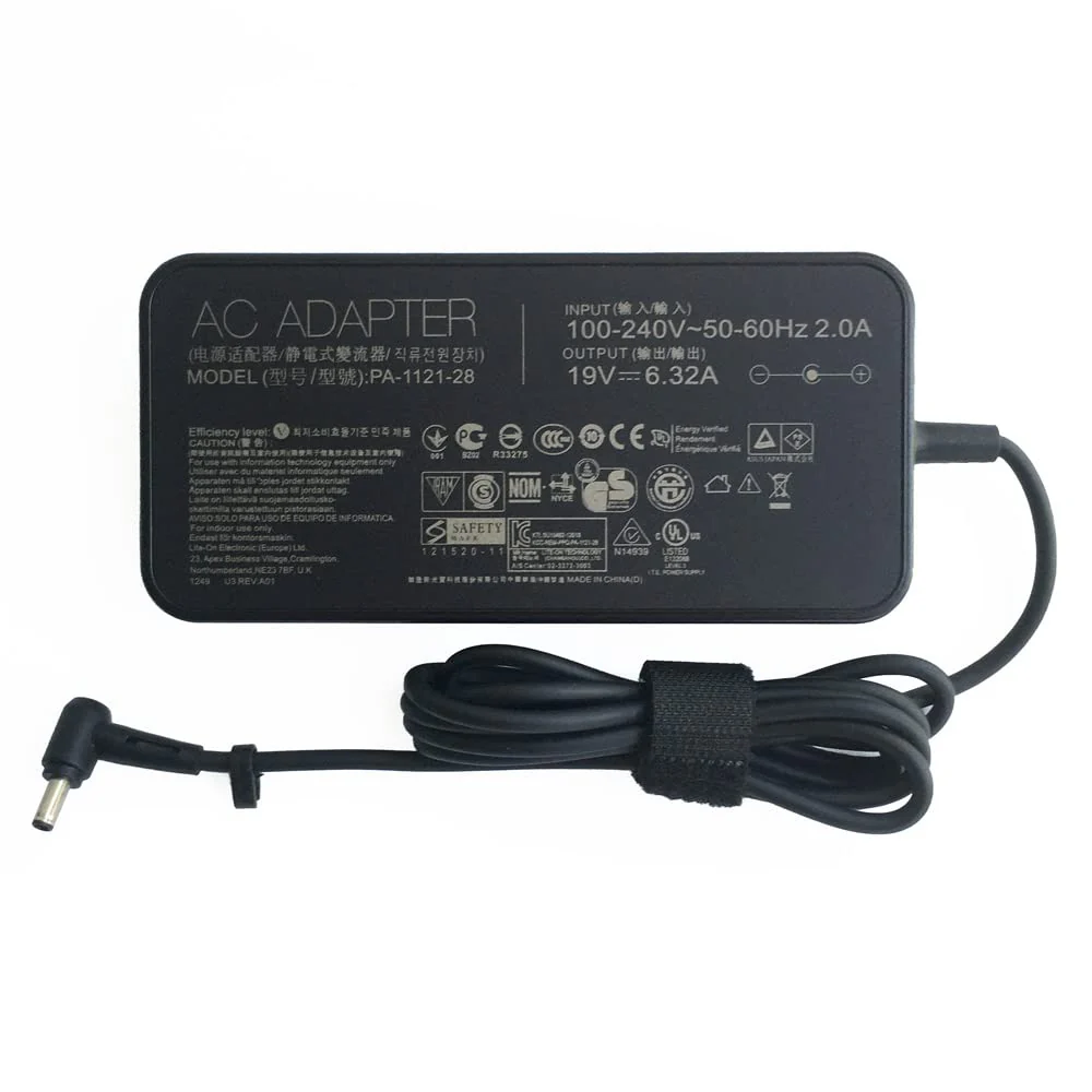 Asus 120W 19V 6.32A (Pin Size: 6mm) Laptop Charger Adapter AC Power Charger For Selected Asus Laptop - Power Cable Included