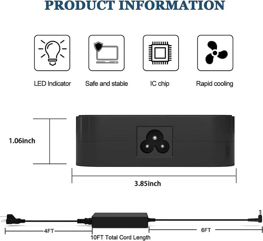 Asus 150W 20V 7.5A Laptop Charger Power Adapter (Pin Size: 6.0*3.7mm)- Power Cable Included - Image 4