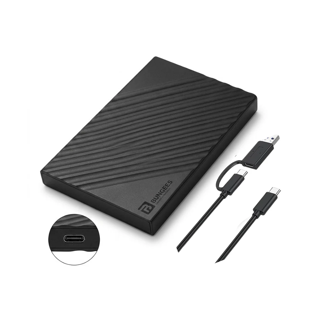 Bungees 1 TB External Hard Disk | Transfer Speed Upto 6 GBPS | Dual connectivity (USB Type-C + USB 3.0)