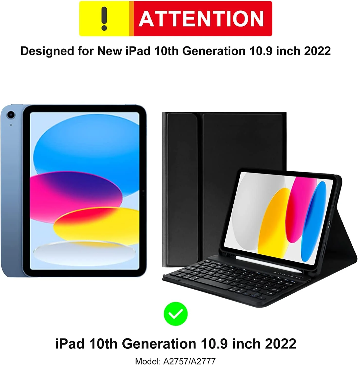 Hi-Lite Essentials iPad Cover Case with Keyboard for iPad 11 (A16, 2025) & 10th Gen with Multi Viewing Angle, PU Leather, Magnetic Detachable Wireless Keyboard case, Pencil Holder - Image 2