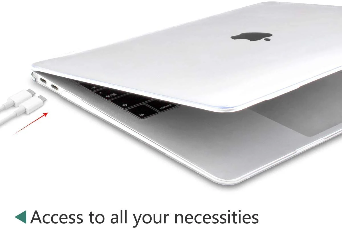 Hi-Lite Essentials Logo Cut Hard Shell Case Cover for Apple MacBook Air M1 13 inch [2020 2019 2018 Release] M1 A2337 A2179 - Black (Keyboard Guard Free Inside) - Image 3