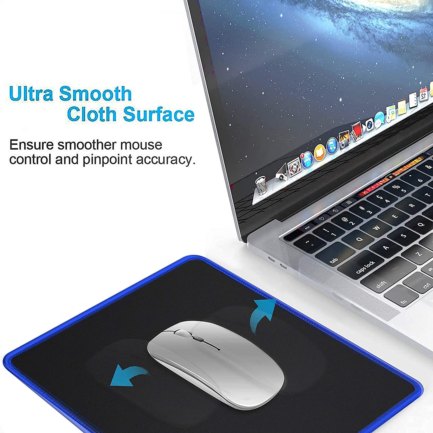 Hi-Lite Essentials Non-Slip Rubber Base Mouse Pad with Anti-fray Stitched Embroidery Edges for Laptop PC (Pack of 1) - Image 2