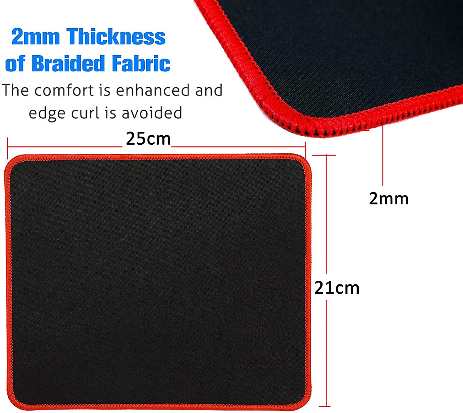 Hi-Lite Essentials Non-Slip Rubber Base Mouse Pad with Anti-fray Stitched Embroidery Edges for Laptop PC (Pack of 1) - Image 4
