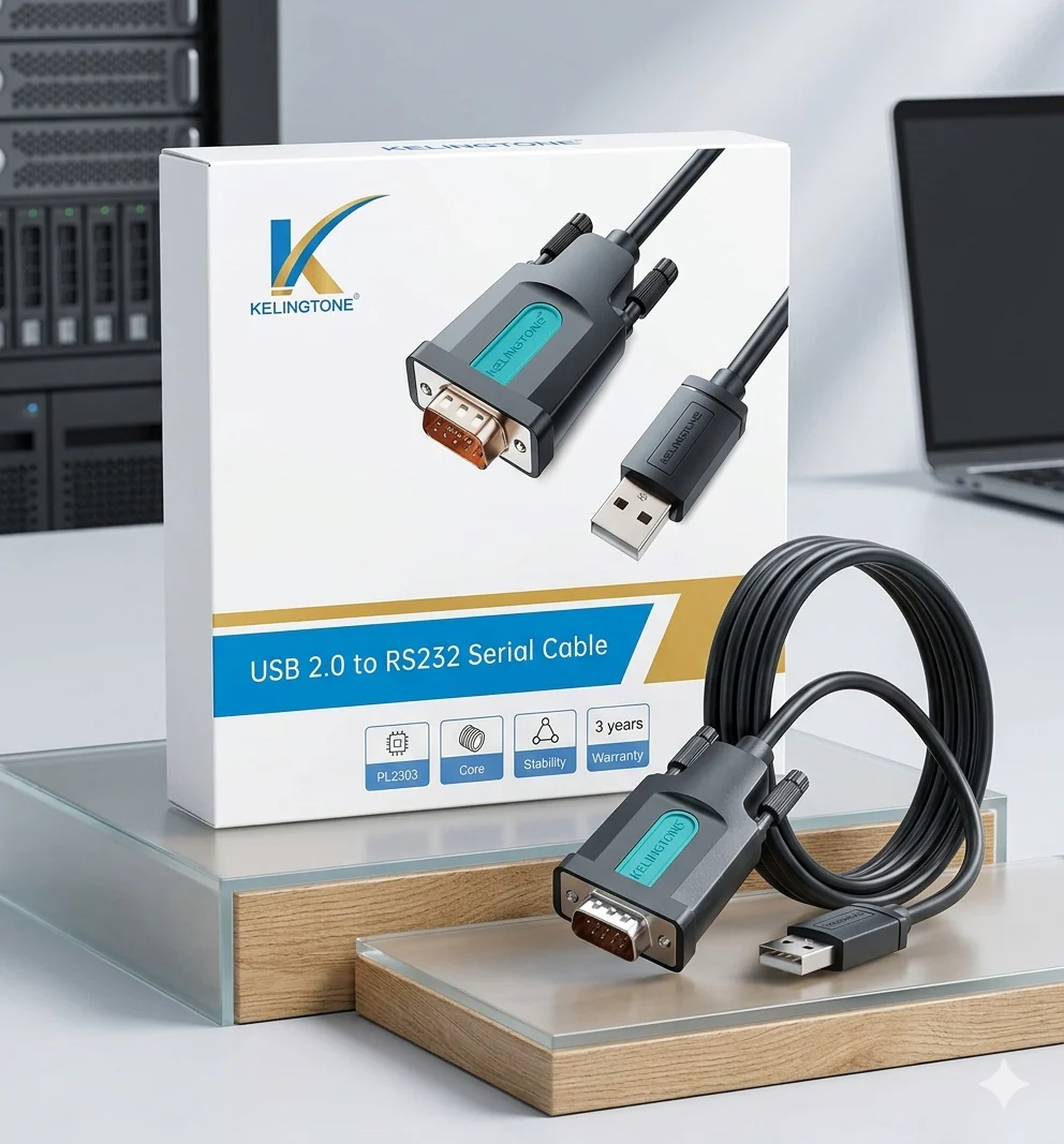 Kelingtone USB 2.0 To RS232 Serial Cable (Chipset PL2303) | Length: 1 Mtr | 3 Years Warranty - Image 2
