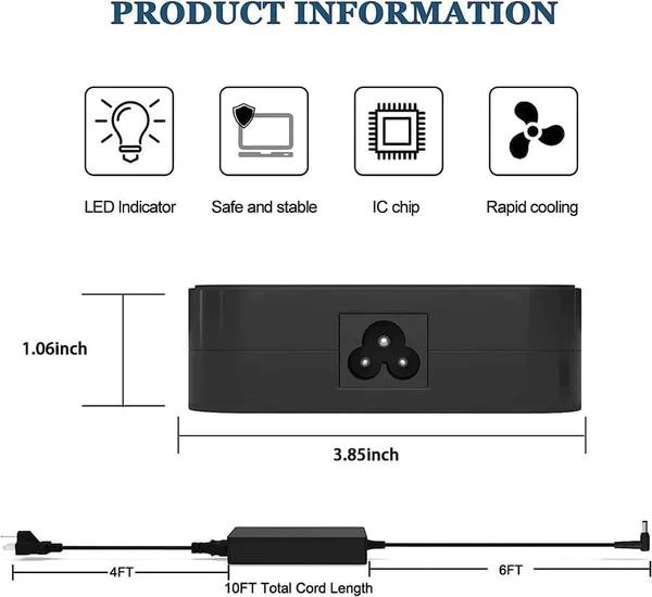Laptop Adapter for Asus 180W 19.5V 9.23A Laptop Charger Adapter Compatible Model: ADP-180MB F AC Power Charger - Power Cable Included - Image 3