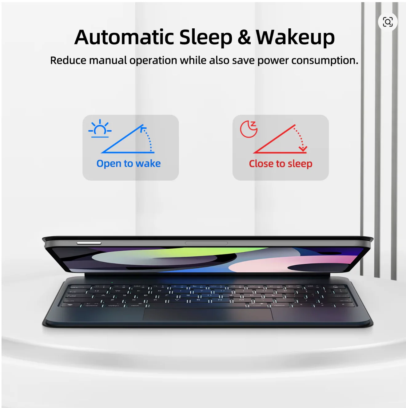 (Direct Connection) Magic Keyboard Case for iPad Air 11 (M4 2026/ M3 2025/ M2 2024), Air 5th/4th & Pro 11 (4th/3rd/2nd/1st) with Backlit & Touchpad, Floating Keyboard with Smart Pogo Pin | No Bluetooth required (NOT for 10th/A16/Pro 11 (M5/M4) - Image 6