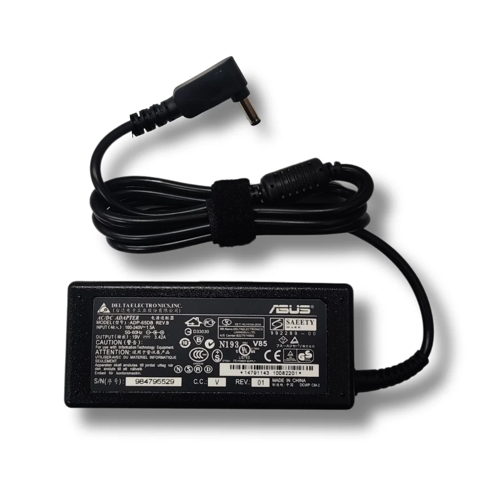 OEM ASUS 65W (Pin Size: 5.5mm x 2.5mm) Power Adapter 19V 3.42A for Asus Zenbook / Vivobook Laptops - Asus A555L - Power Cable Included