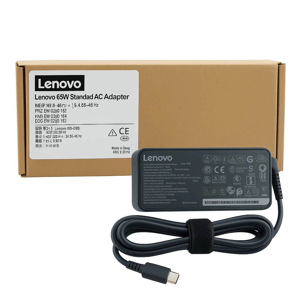 Original Lenovo 65W Standard AC Adapter (USB Type-C)- Check Compatible models in Description-  With Power Cable