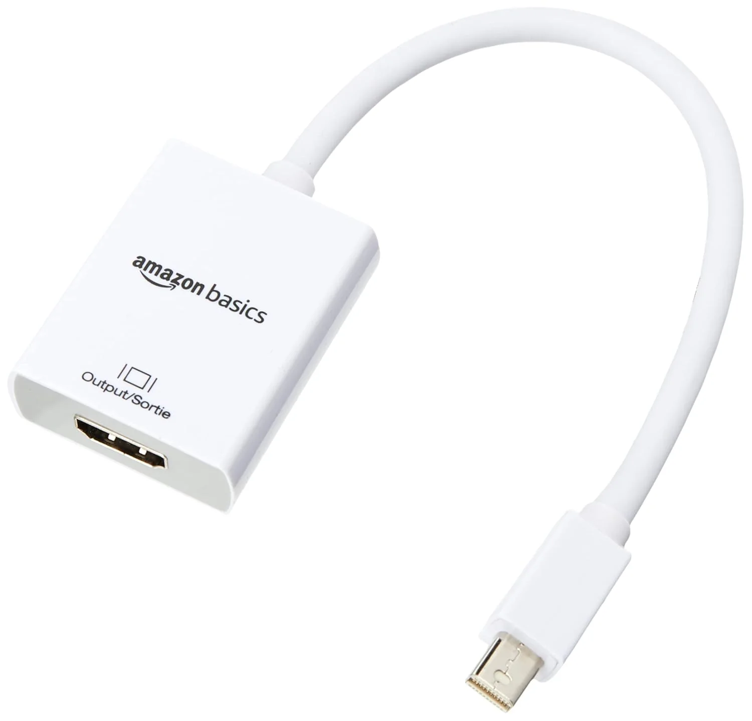 Amazon Basics Mini Display Port to Hdmi Converter Adapter | Mini DP to HDMI for MacBook Air / Pro , Lenovo, Hp, Dell