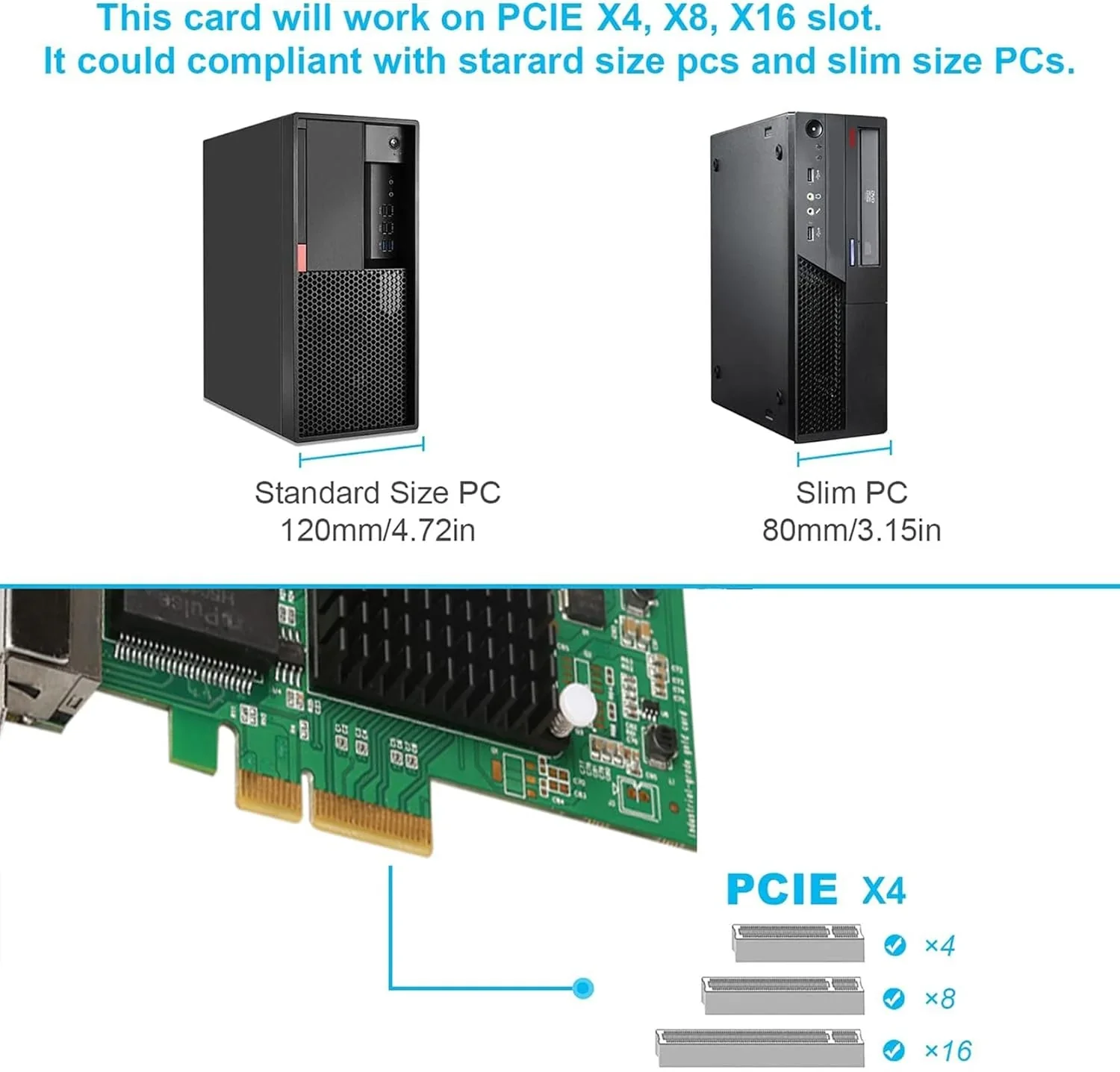 PCI-E Dual Port Gigabit LAN Card for Servers & Desktops | Intel 82575EB Chipset, 2 Port Giga PCIe x1 LAN Card - Image 6