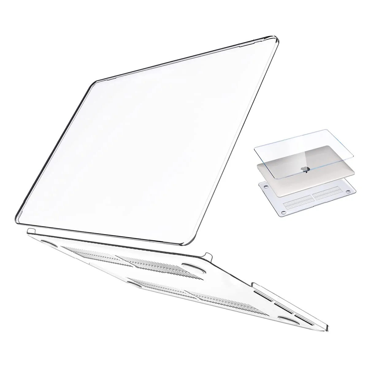 Protective Case Compatible with MacBook Pro 15 Inch Case Cover A1990 and A1707 Release 2016-2023 with Touch Bar & Retina Display, Glossy Protective Plastic Hard Shell Case Cover (Clear)