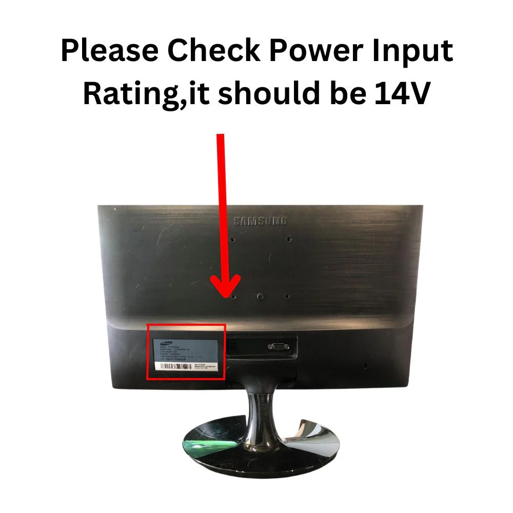 Samsung 14V - 1.43Amp Power Adapter for Samsung Monitor - Centre Pin (check images for model)) - Image 3