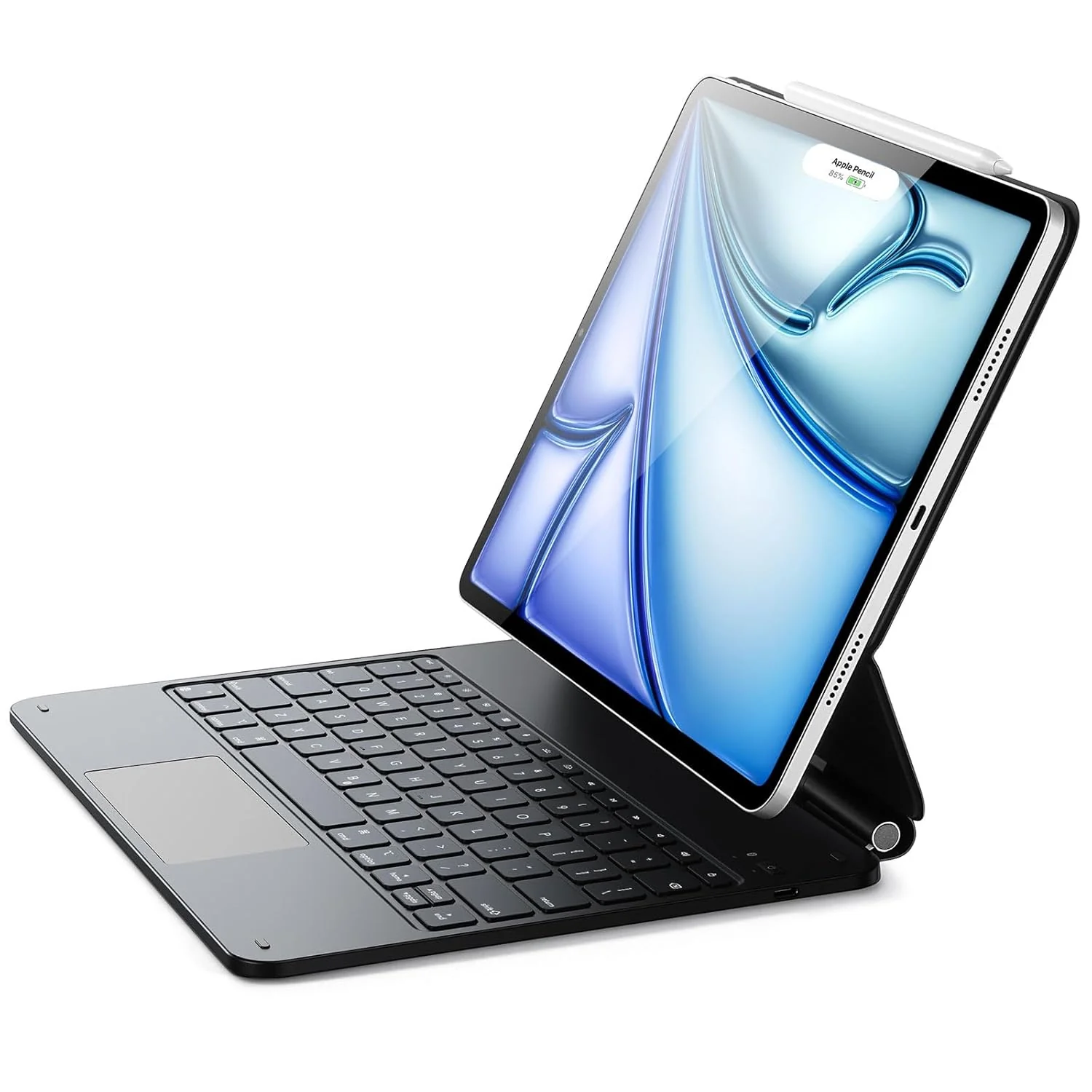 Smart Magnetic Keyboard Case For iPad Air 13 Inch M4/M3/M2 (2026/2025/2024) & iPad Pro 12.9 inch (6th/5th/5th/3rd) Magic Keyboard, Easy-Set Floating Cantilever Stand, Precision Trackpad, Rebound Series, Black