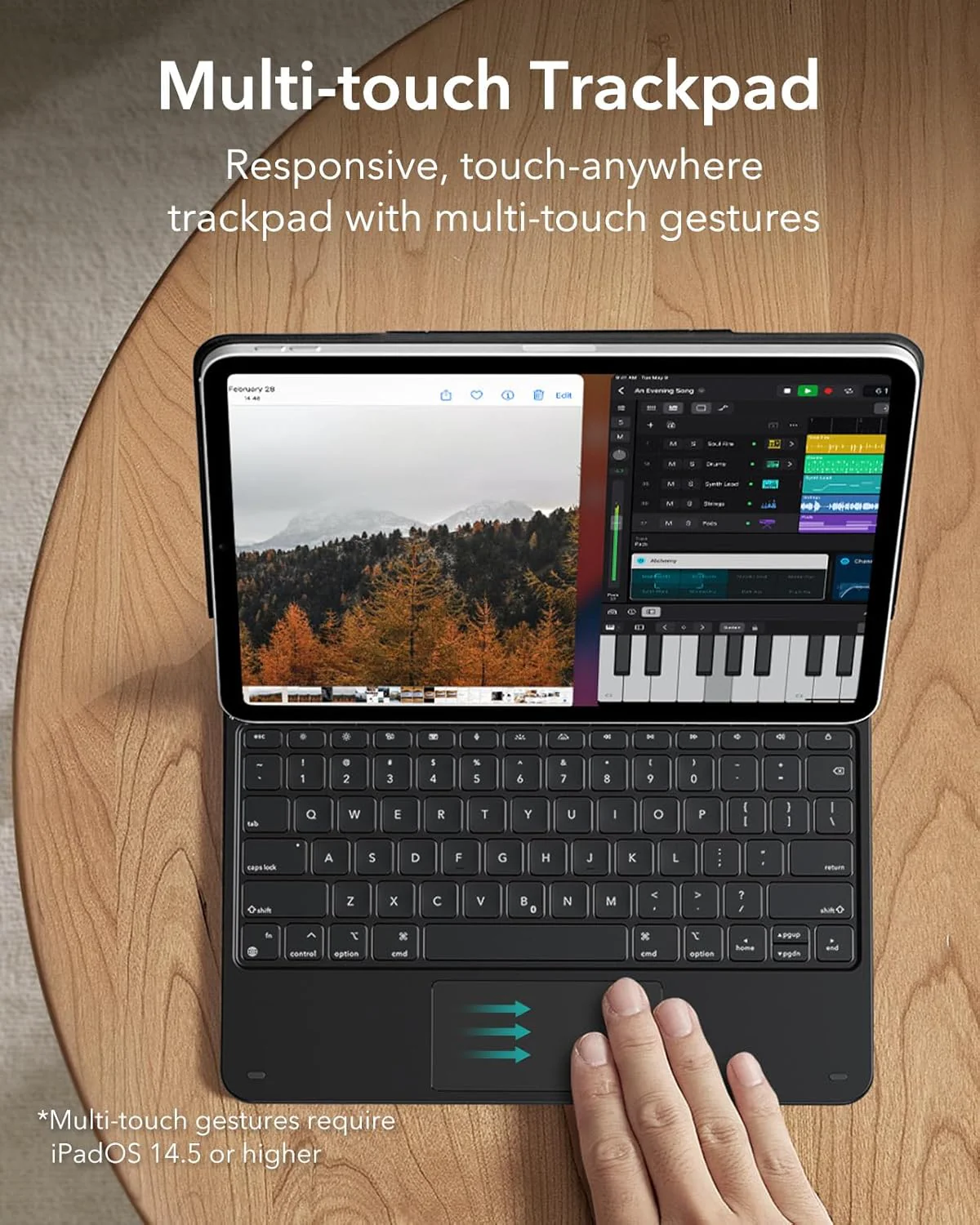 Smart Magnetic Keyboard Case For iPad Air 13 Inch M4/M3/M2 (2026/2025/2024) & iPad Pro 12.9 inch (6th/5th/5th/3rd) Magic Keyboard, Easy-Set Floating Cantilever Stand, Precision Trackpad, Rebound Series, Black - Image 2
