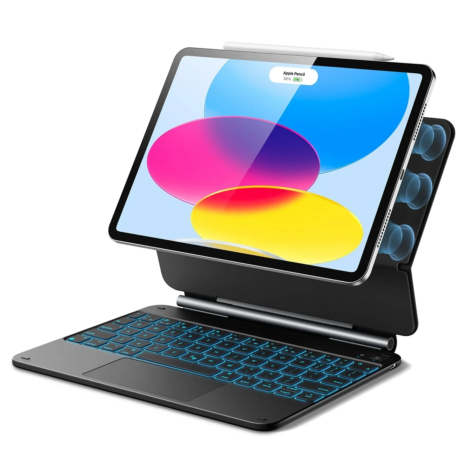 Smart Wireless Keyboard Case for iPad A16 11th Gen and 10th Gen, 11-Color Backlit, Gesture Touchpad, Magic Style Floating Cantilever Magnetic Keyboard (NOT FIT to Air 11/5th/4th/Pro 11)