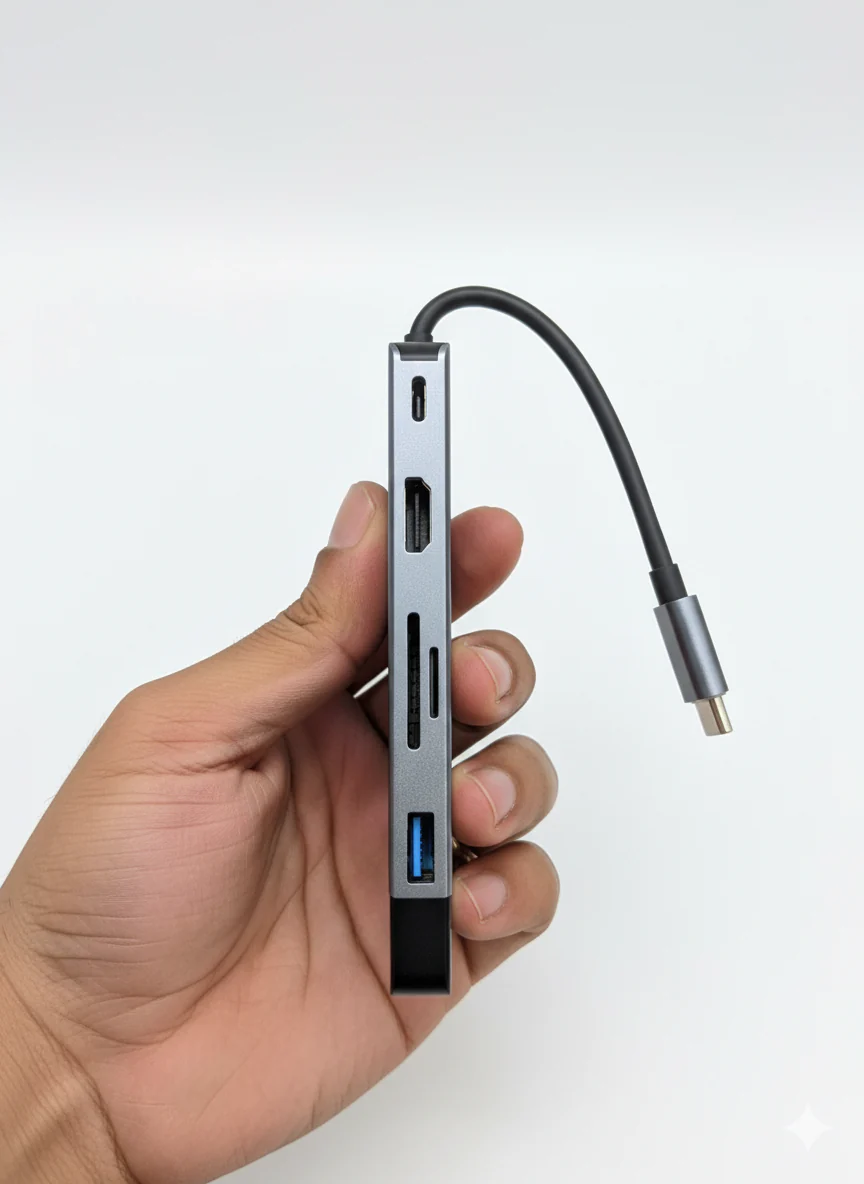 USB Type-C Hub 6-in-1 with HDMI, SD/TF Card Reader, USB 3.0, USB-C PD For Macbook, HP, Dell, Lenovo and other models - Image 5