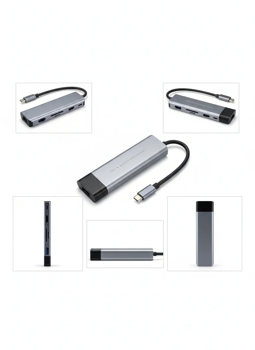 USB Type-C Hub 6-in-1 with HDMI, SD/TF Card Reader, USB 3.0, USB-C PD For Macbook, HP, Dell, Lenovo and other models - Image 7