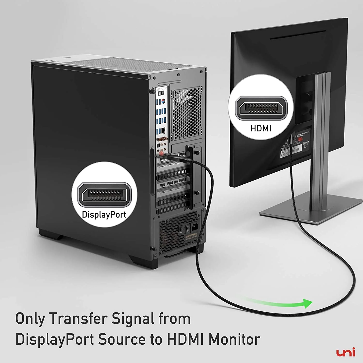 Uni DisplayPort to HDMI adapter, 4K UHD DP to HDMI converter - Image 3