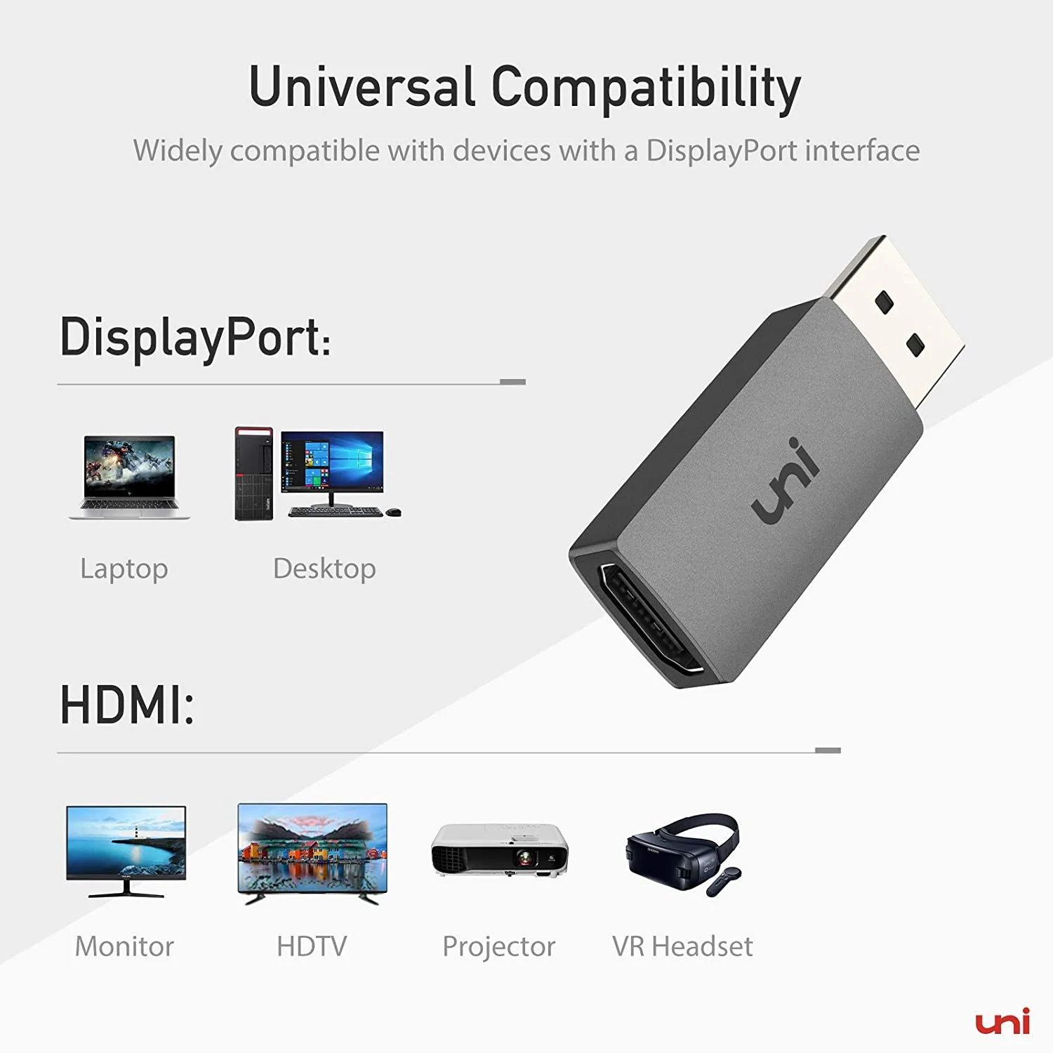 Uni DisplayPort to HDMI adapter, 4K UHD DP to HDMI converter - Image 6