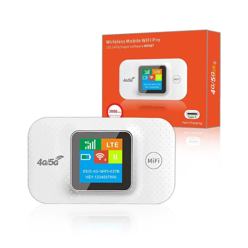 Unlocked Wireless 4G LTE Wi-Fi Hotspot Device | 4G Pocket Router | 3000 mAh Battery (12 Hrs) | All Sim Supported | Works on 4G Network only