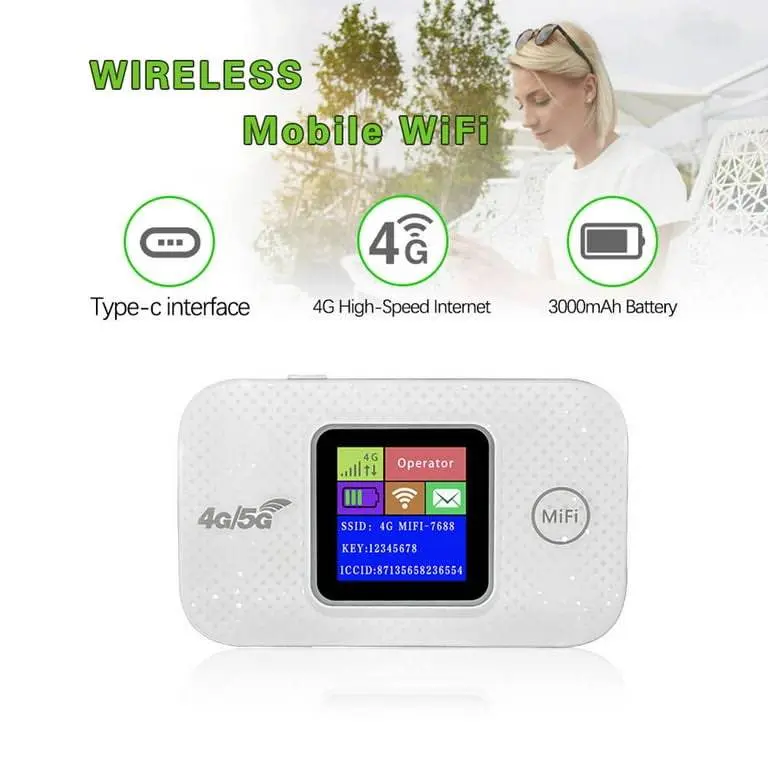 Unlocked Wireless 4G LTE Wi-Fi Hotspot Device | 4G Pocket Router | 3000 mAh Battery (12 Hrs) | All Sim Supported | Works on 4G Network only - Image 2