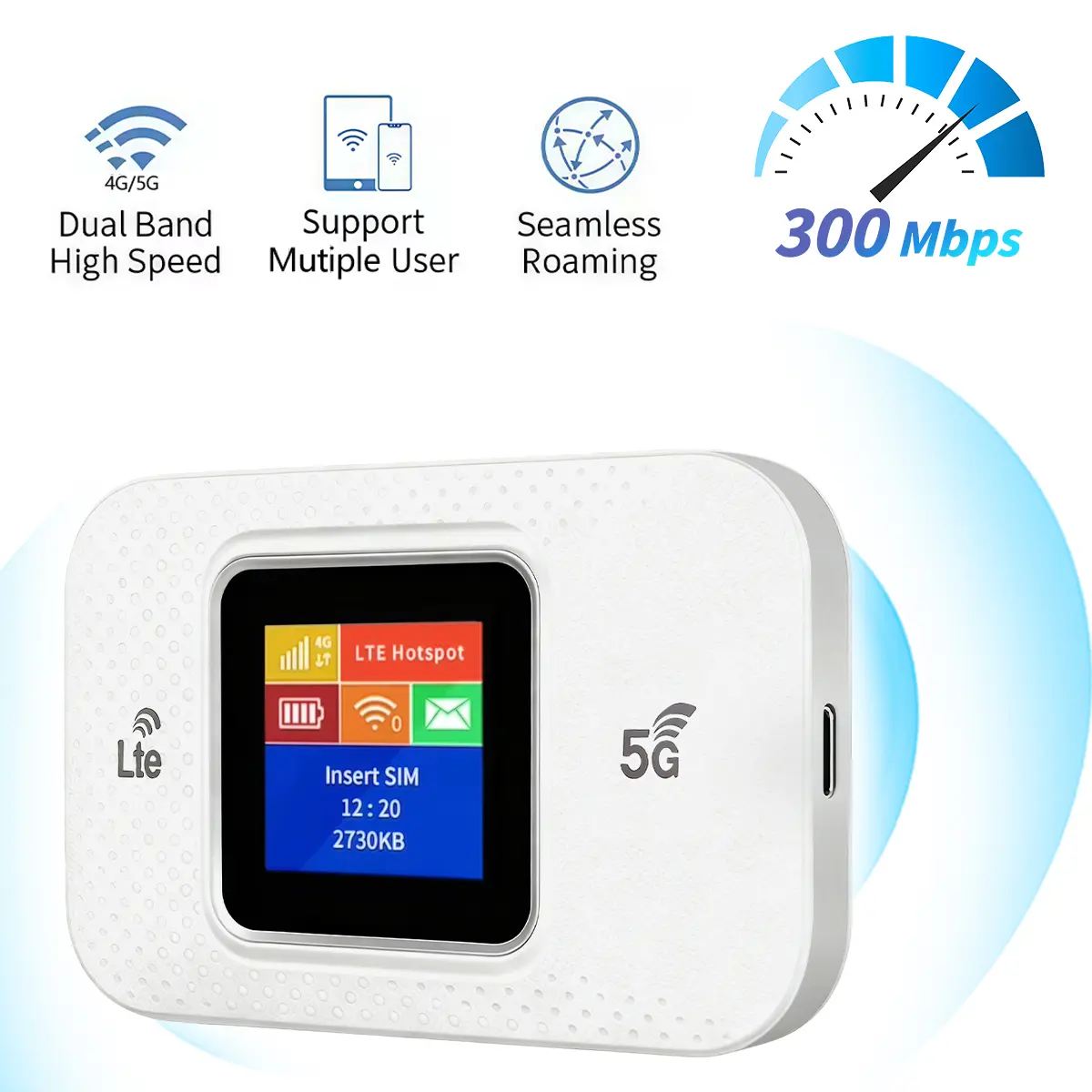 Unlocked Wireless 4G LTE Wi-Fi Hotspot Device | 4G Pocket Router | 3000 mAh Battery (12 Hrs) | All Sim Supported | Works on 4G Network only - Image 5